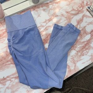 Light Blue Leggings & shirt workout set